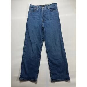Levi's Women's Ribcage Straight Ankle Blue Denim Jeans - Size 29 (30x26)
